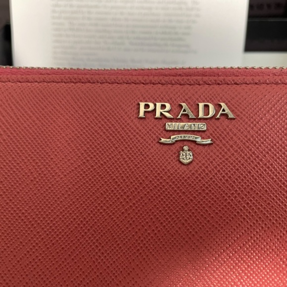 Prada saffiano leather wallet in tamaris/pesca - Picture 4 of 8